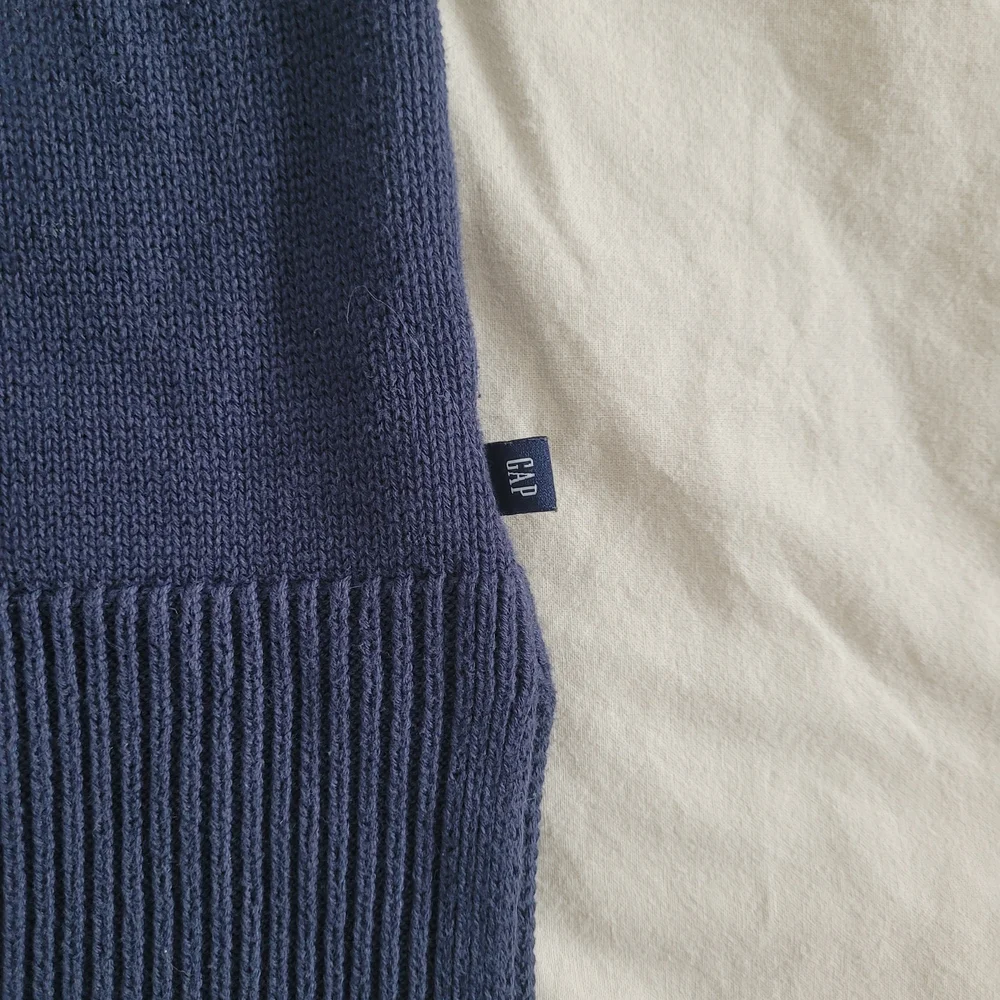 GAP Women's Navy Blue Knit Sweater Cardigan 100% Cotton Size M - Picture 7 of 10